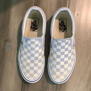 Vans grey dawn checkerboard slip-ons